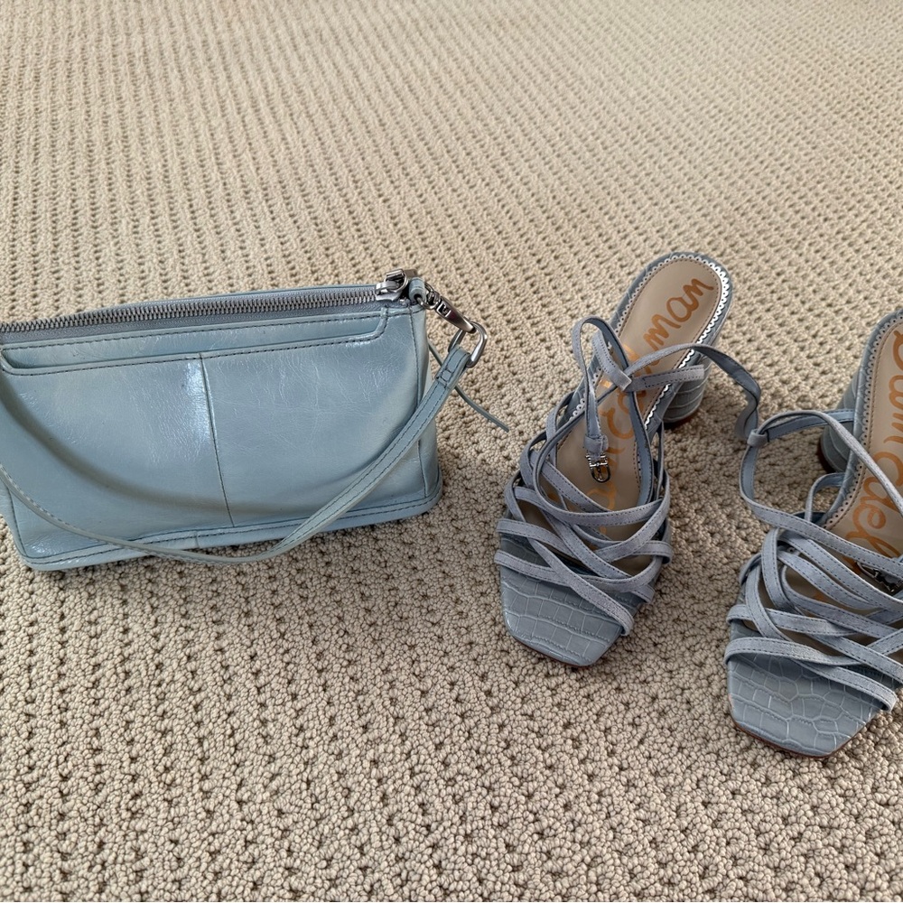 HOBO Light Blue Leather Wristlet Clutch